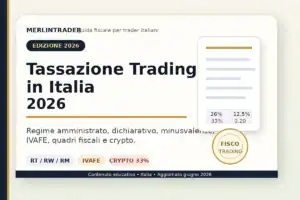 copertina tassazione trading italia 2026 merlintrader v2 Tassazoione Italia