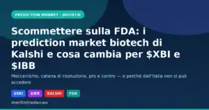 KALSHI cover eu Prediction market biotech di Kalshi sulle decisioni FDA e i trial clinici, con impatto su XBI e IBB