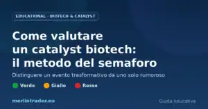 come valutare catalyst biotech Come valutare un catalyst biotech: metodo del semaforo verde giallo rosso - guida educativa Merlintrader