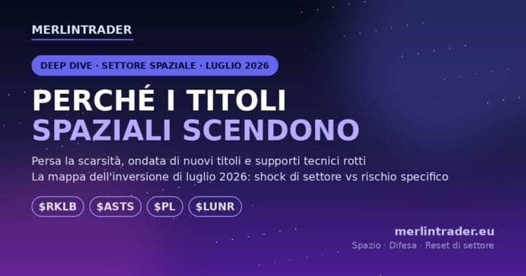 Perché i titoli spaziali continuano a scendere - $RKLB $ASTS $PL $LUNR mappa inversione luglio 2026 Merlintrader