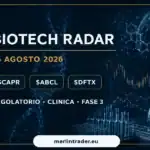 Biotech Radar 15 agosto 2026 con CAPR ABCL e DFTX