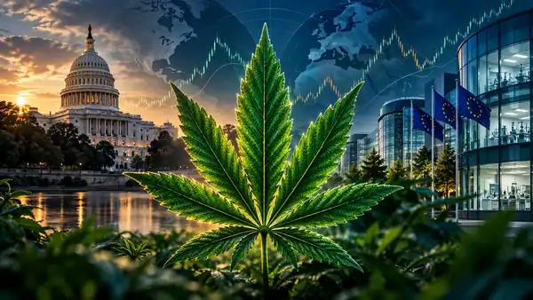 cannabis september 2026 Illustrazione editoriale: cannabis, mercati USA ed Europa