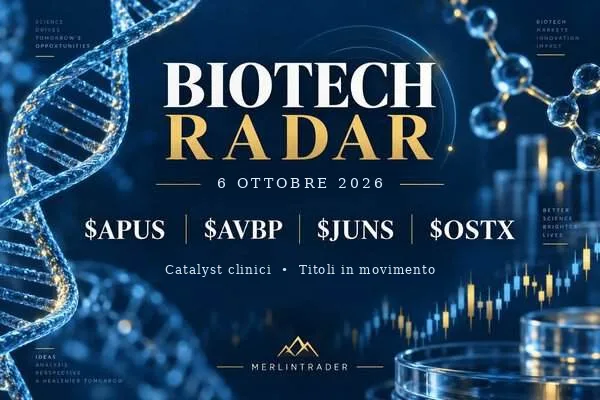 Biotech Radar 6 ottobre 2026: $APUS, $AVBP, $JUNS e $OSTX — Merlintrader