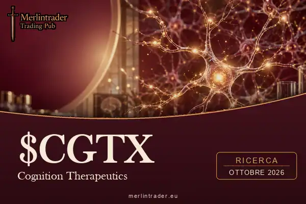 Illustrazione editoriale generica dedicata a Cognition Therapeutics: rete neuronale e ambiente di laboratorio astratto, non una struttura reale né una prova di efficacia.