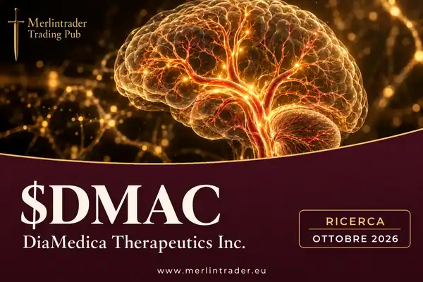 DiaMedica Therapeutics Inc. $DMAC: illustrazione della ricerca cerebrovascolare, Merlintrader ottobre 2026