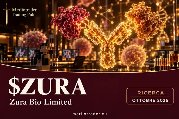 Illustrazione concettuale di un anticorpo bispecifico e due particelle di citochine; Zura Bio, ricerca ottobre 2026